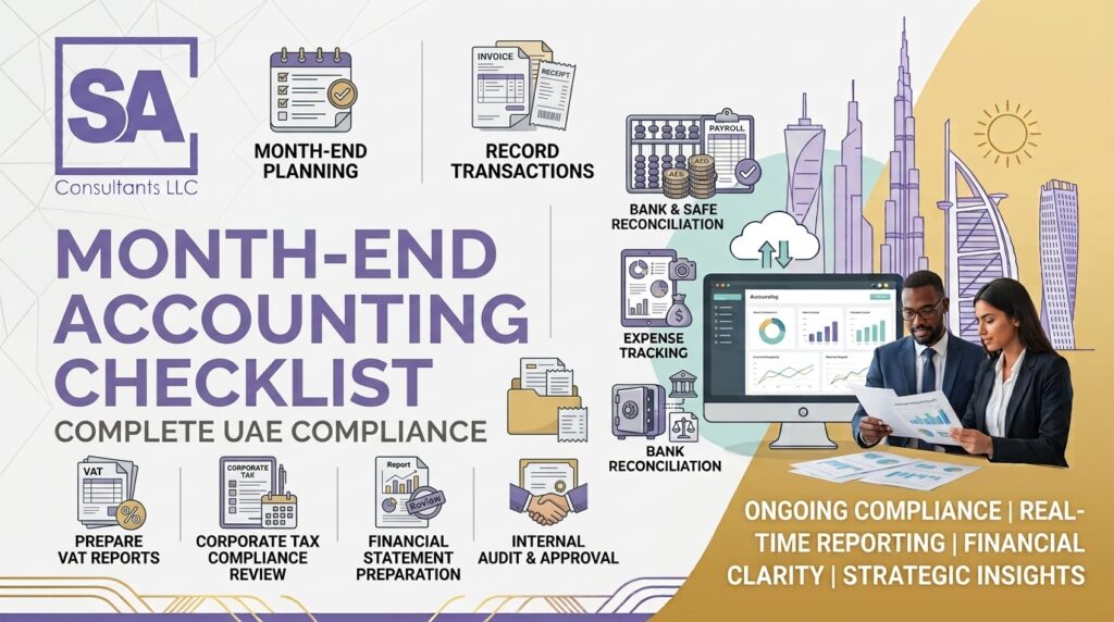 month-end accounting checklist UAE