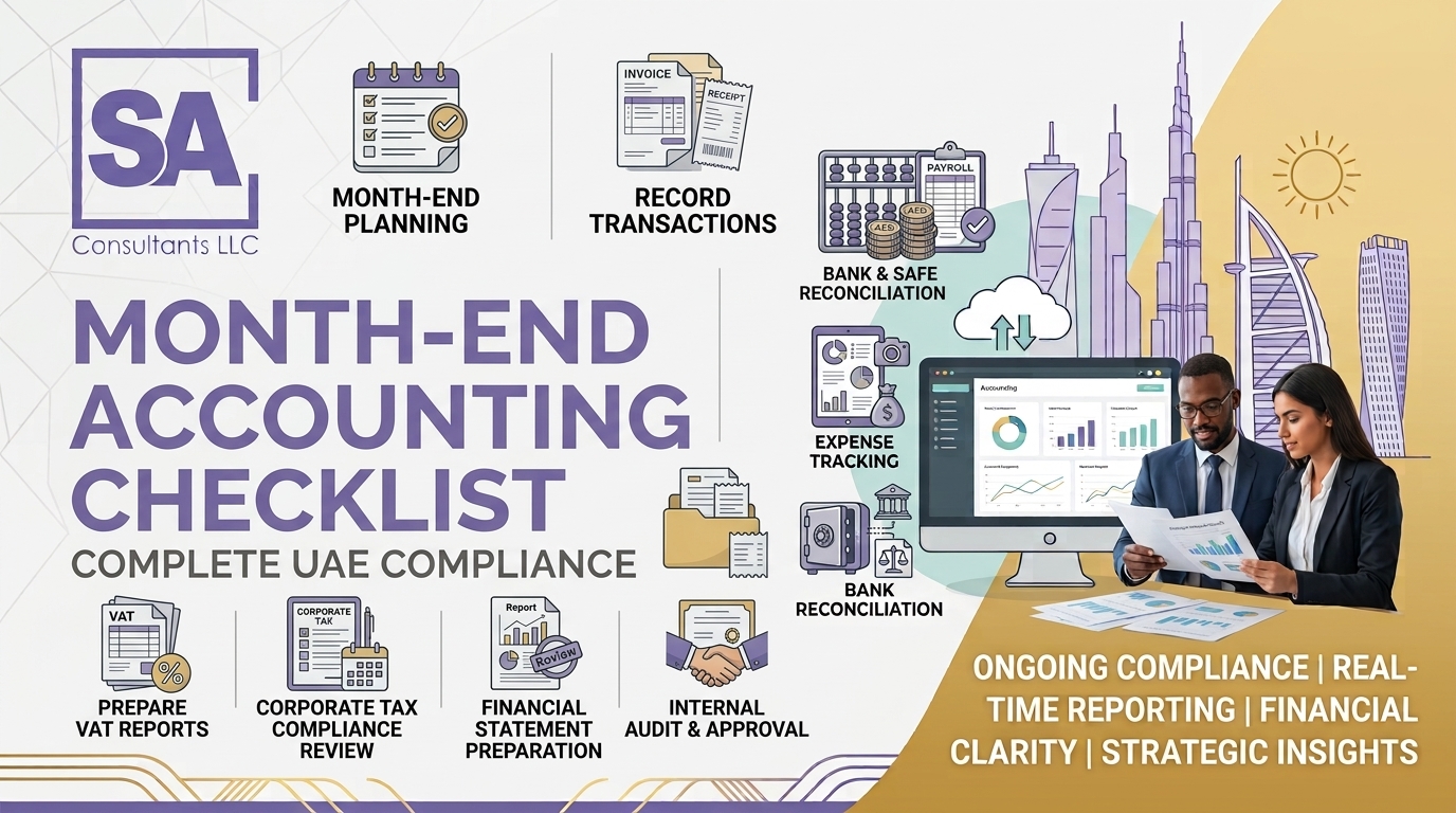 month-end accounting checklist UAE